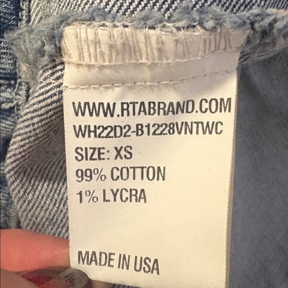 RtA Denim Lani Blue Cropped Asymmetrical Jean Jacket Coastal Cowgirl Festival - Picture 7 of 8